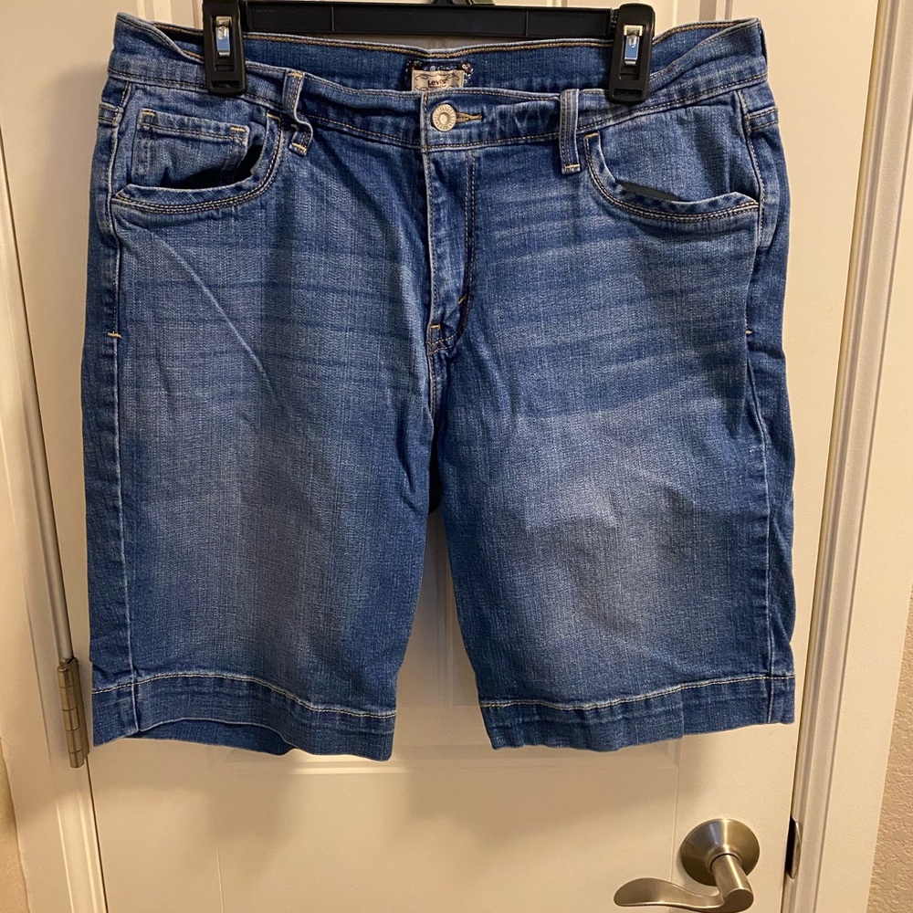 Levis Jeans Shorts 14 Bermuda 515 Stretch Blue Denim